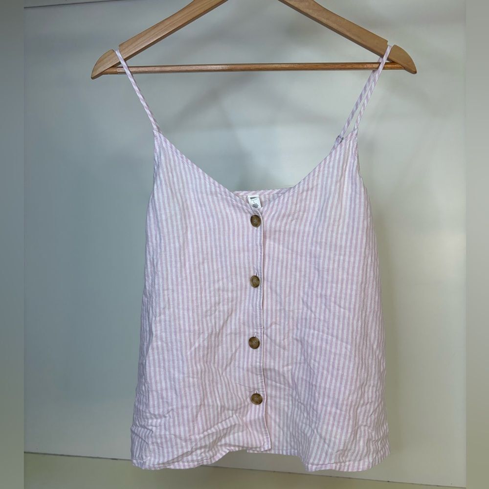 NWT BP Striped Pink Button-Down Camisole Top